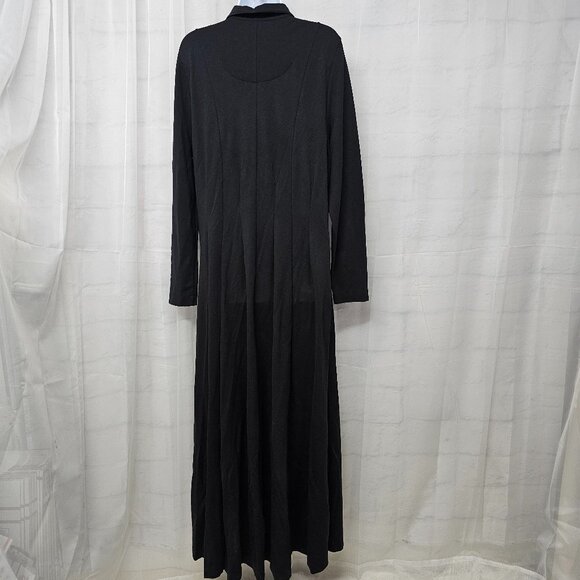 Soft Surroundings Black Maxi Dress Jersey Goth Minimalist Zip Shift XL - Picture 6 of 12
